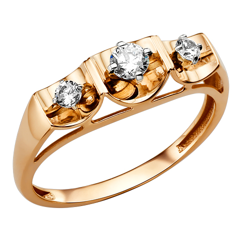 Кольцо, золото, фианит, 016791-1102